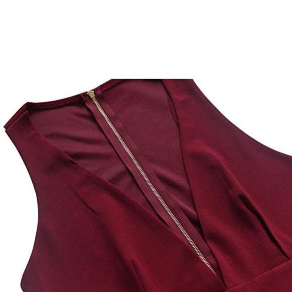 deep v halter dress w pockets - Picture 5 of 5